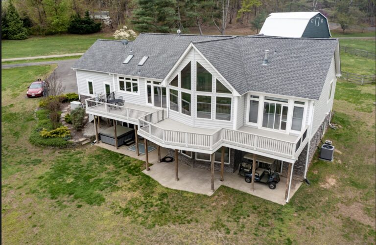 Wraparound deck on an A-frame home — Fredericksburg Deck Builders